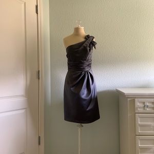 Size 4 DAVID’S BRIDAL Satin One Shoulder Dress
